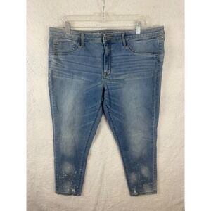 Mossimo Denim Jeans Womens 18/34 Mid Rise‎ Jegging Crop Blue Power Stretch
